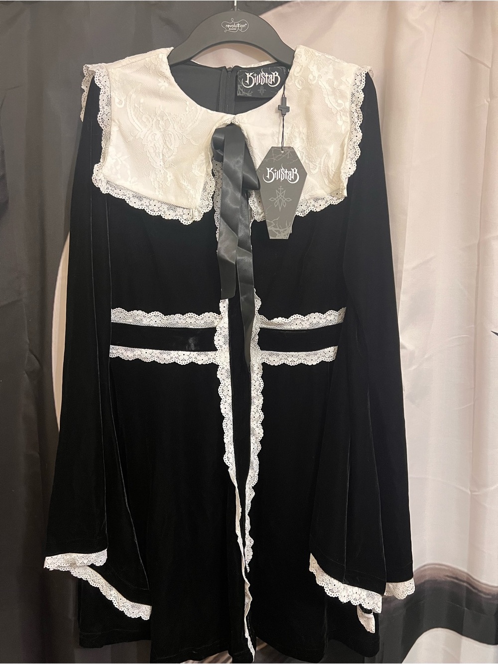 Killstar Infinity Coven Mini Dress in Black and White - Large - Picture 5 of 7